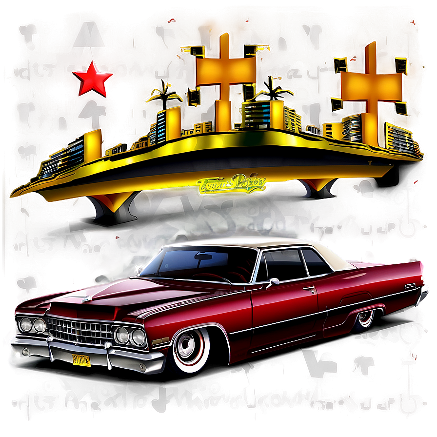 Lowrider At Night Scene Png 06112024