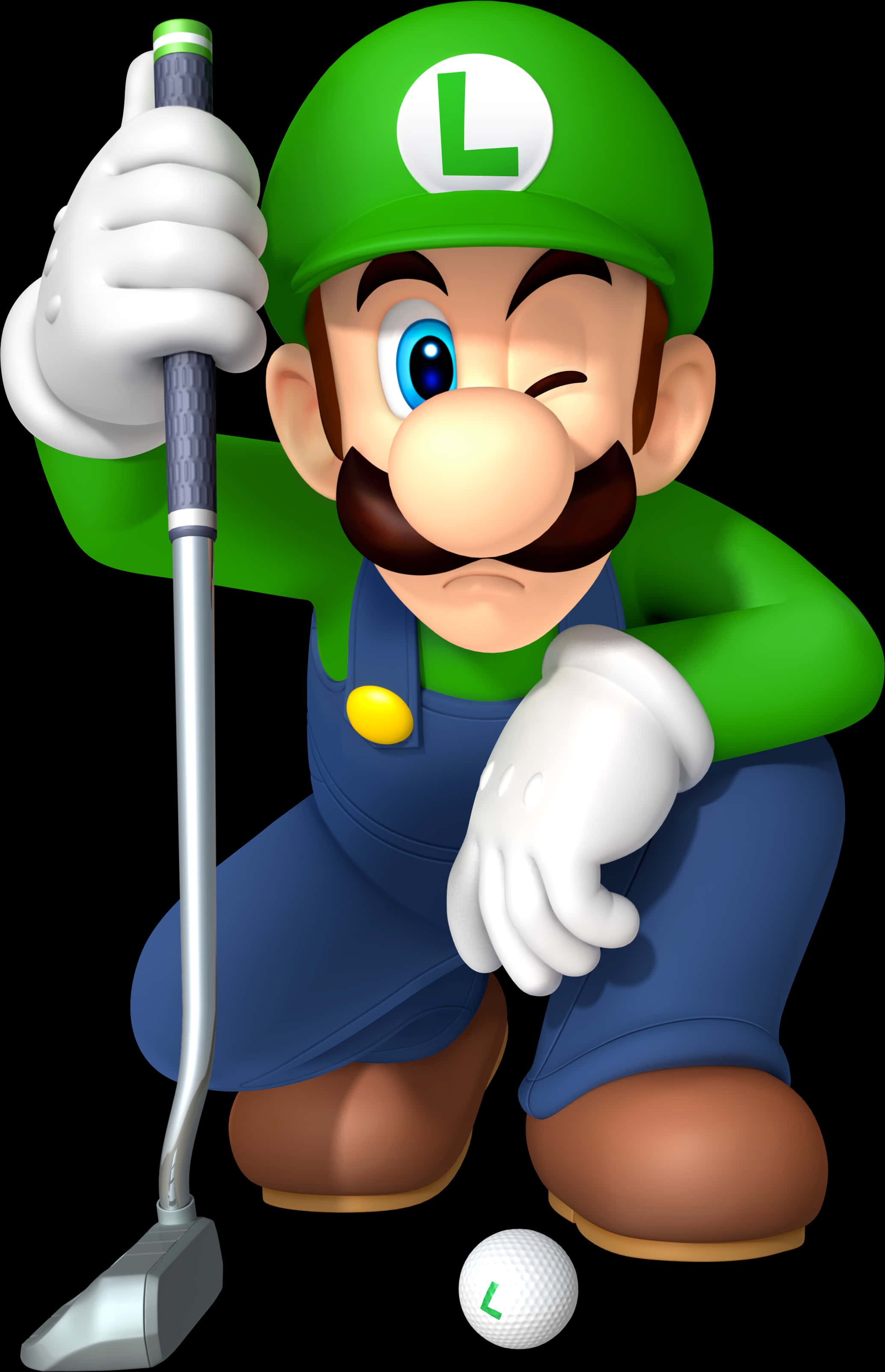 Luigi Golfing Character Art