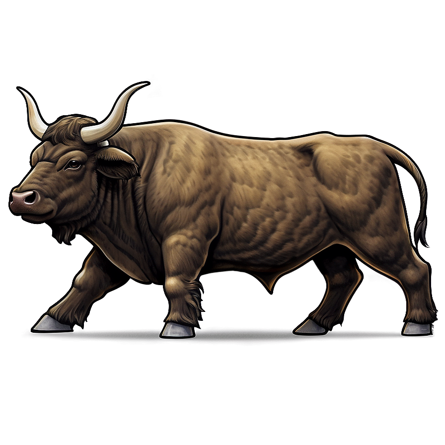 Lumbering Bull Illustration Png 67