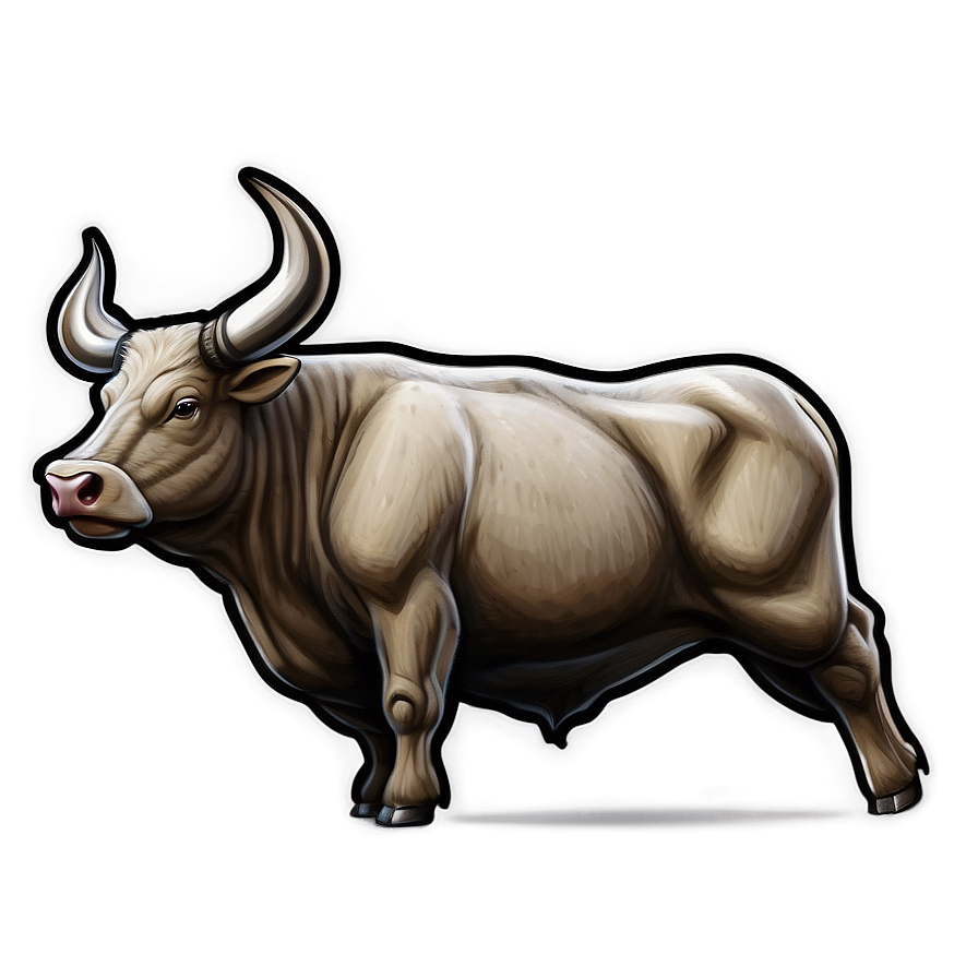 Lumbering Bull Illustration Png Wtf78