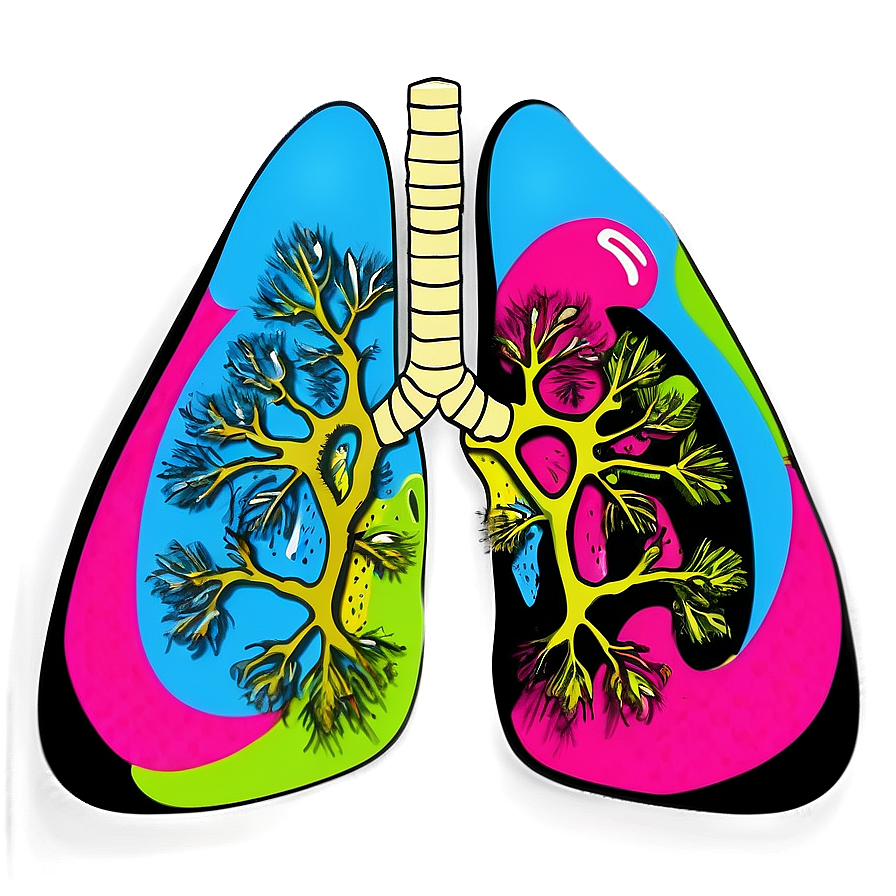 Lungs In Pop Art Style Png 3