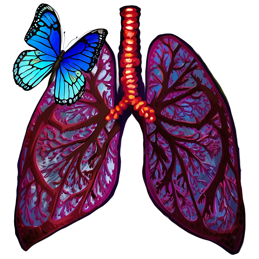 Lungs With Butterfly Wings Png Itc