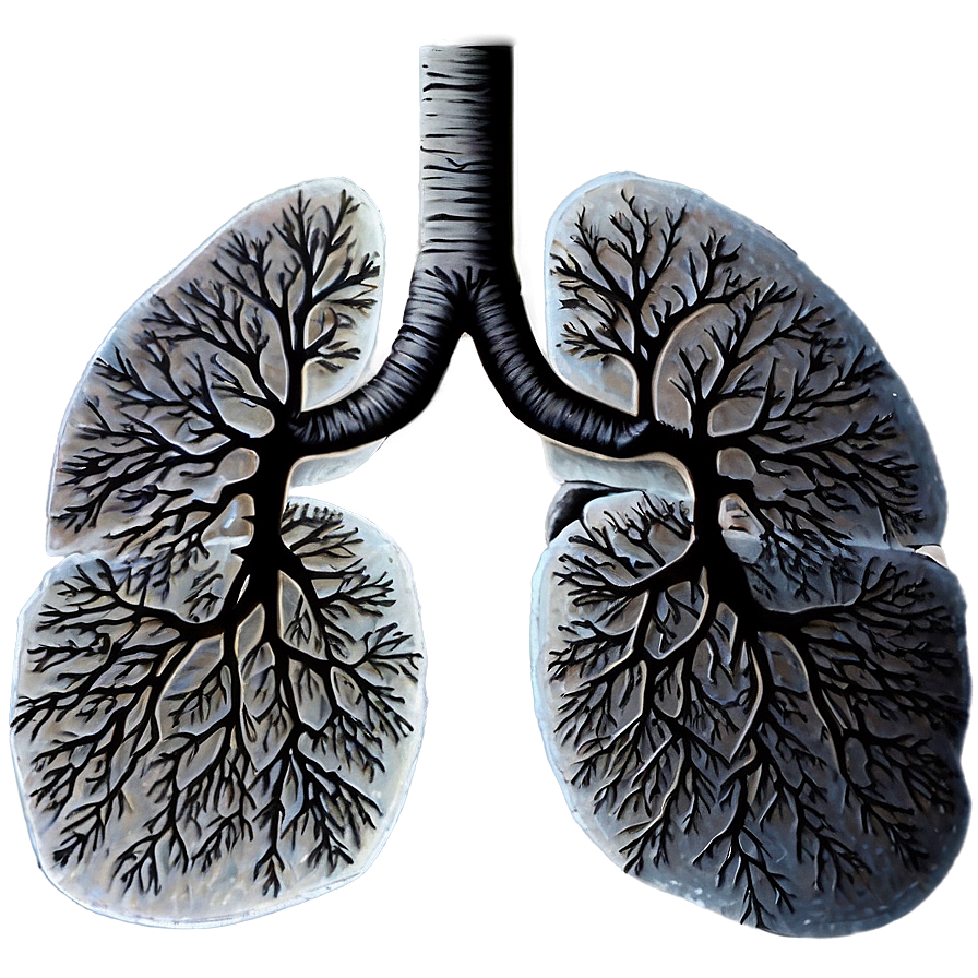 Lungs With Tree Roots Png 1