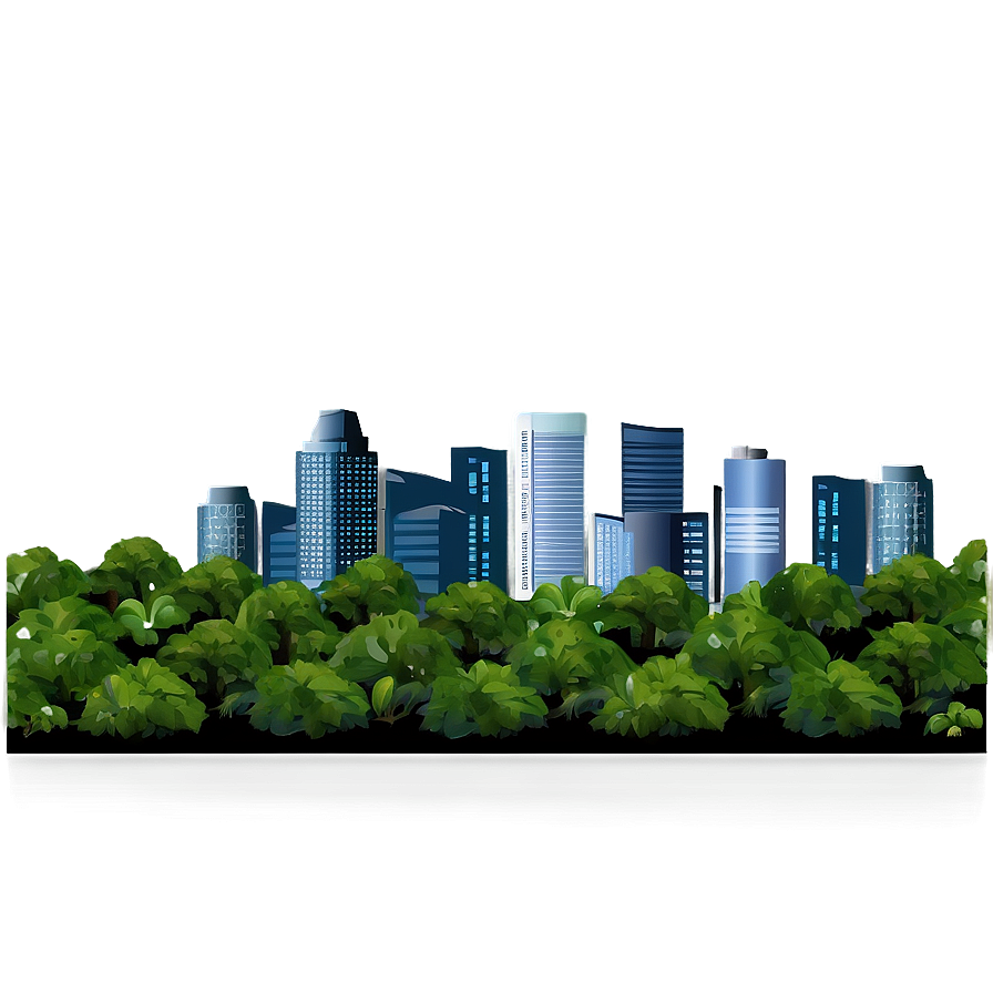 Lush Green City Skyline Png 5