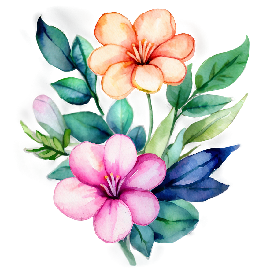 Lush Watercolor Flower Art Png Tkj24