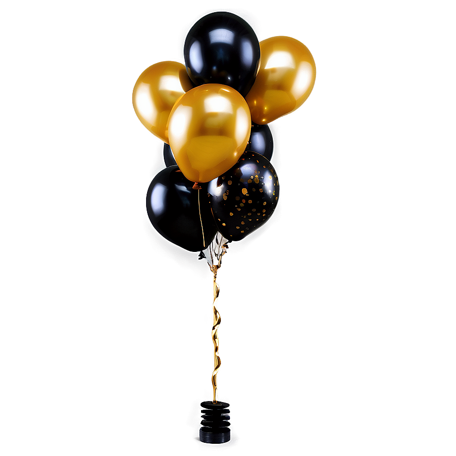 Luxe Black Gold Balloon Setup Png 70