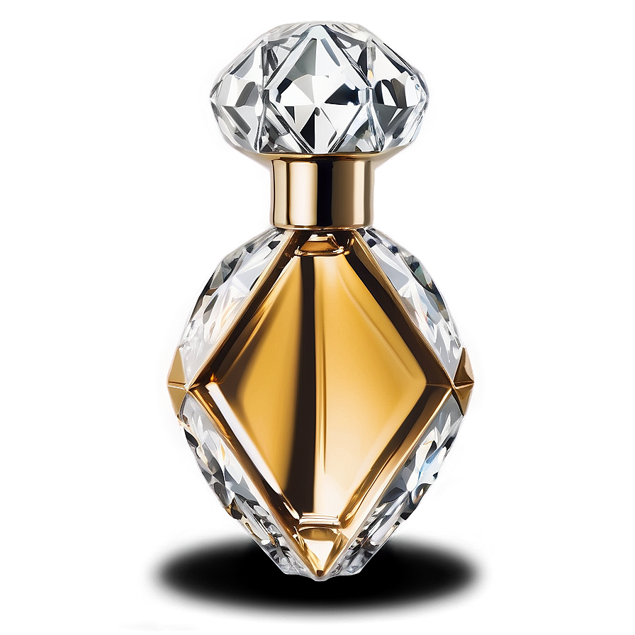 Luxe Diamond Cut Perfume Bottle Png Urw