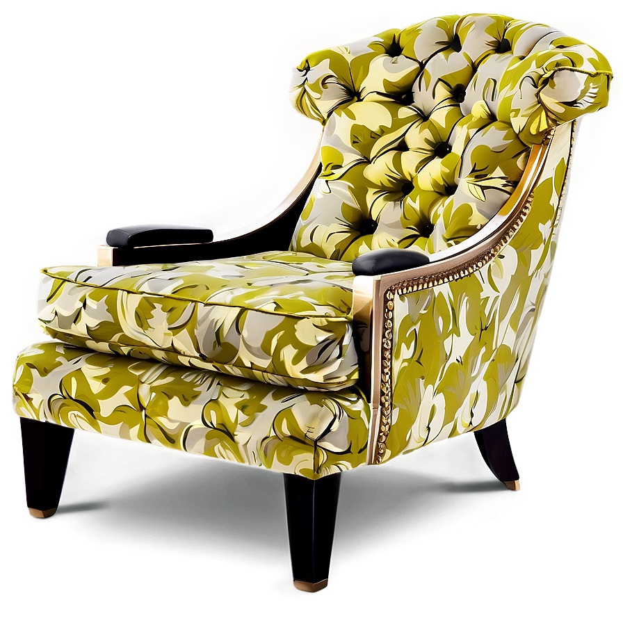 Luxe Tufted Armchair Png 79