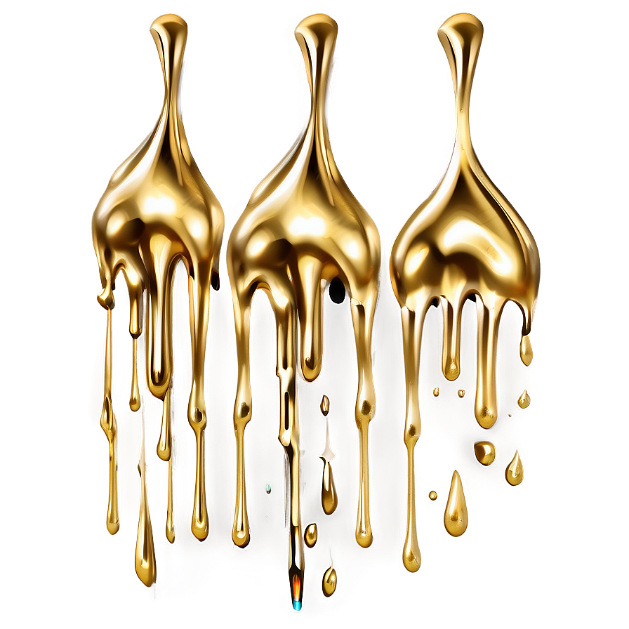 Luxurious Gold Glitter Drip Accent Png Lwu