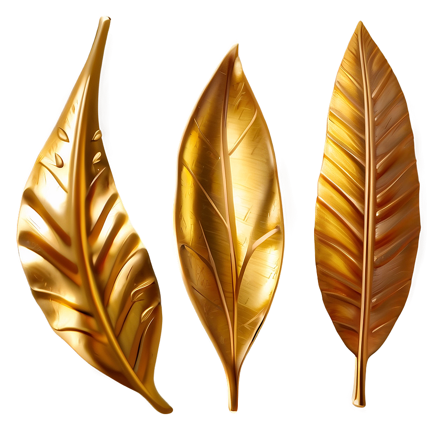 Luxurious Gold Leaves Png 19