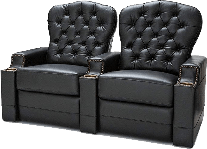 Luxury Black Leather Home Theater Seating