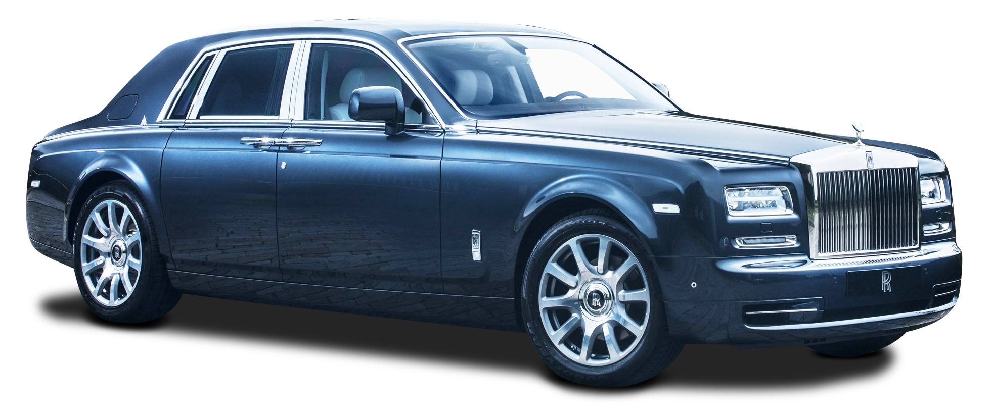 Luxury Blue Rolls Royce Side View