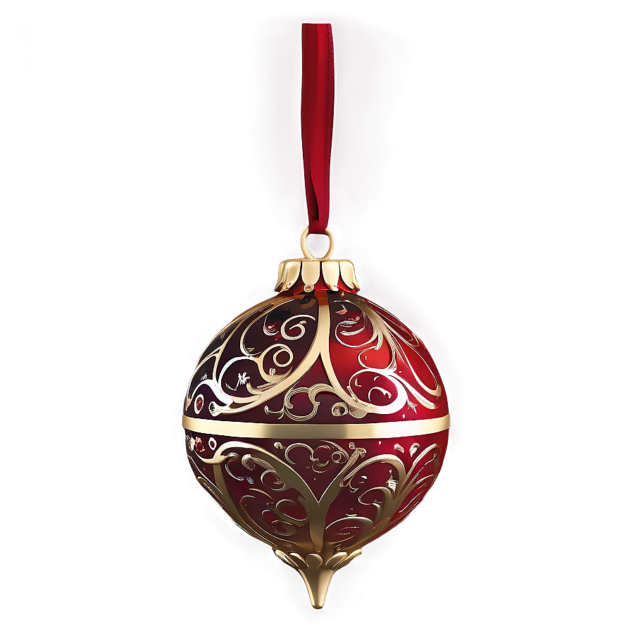 Luxury Gold And Red Christmas Ornament Png 06262024