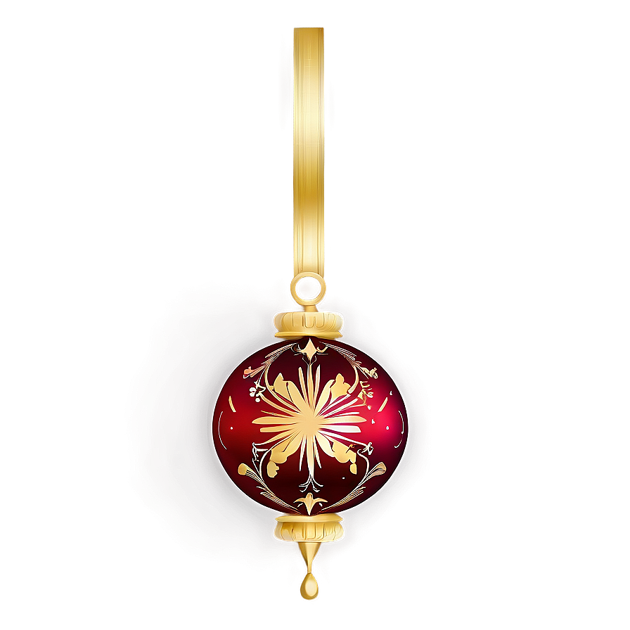 Luxury Gold And Red Christmas Ornament Png Gin2