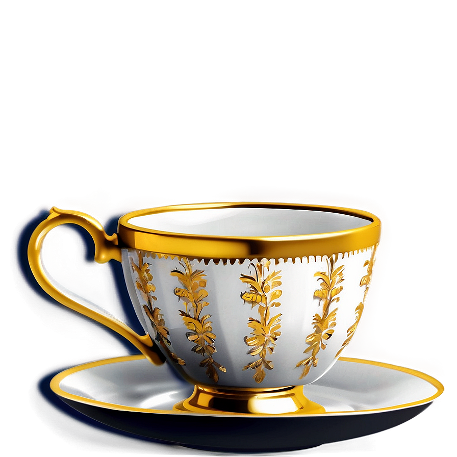 Luxury Gold Rimmed Tea Cup Png 24