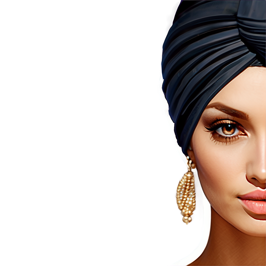 Luxury Gold-threaded Turban Png Moe86