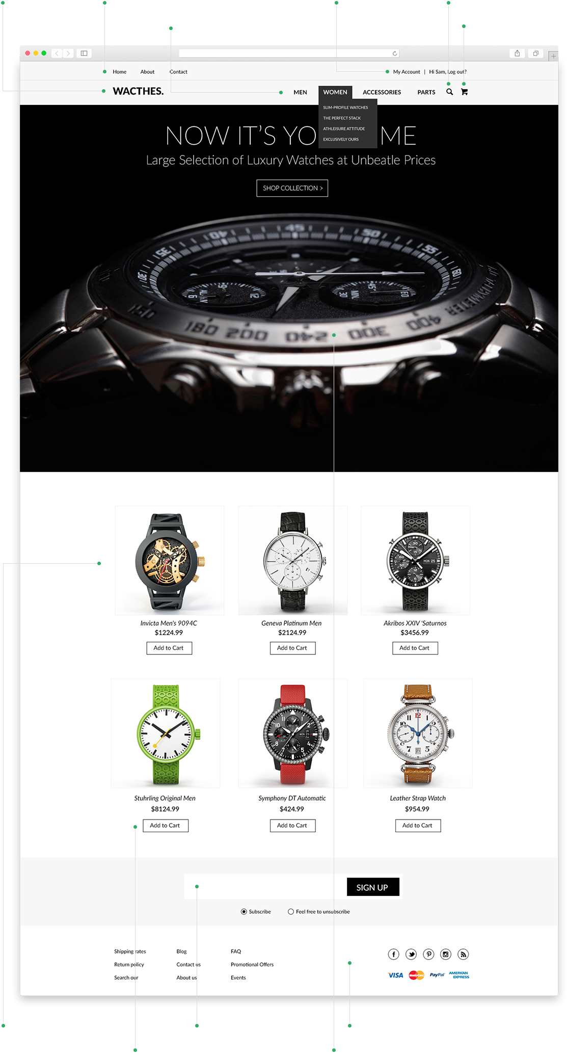 Luxury Watch Online Store Homepage