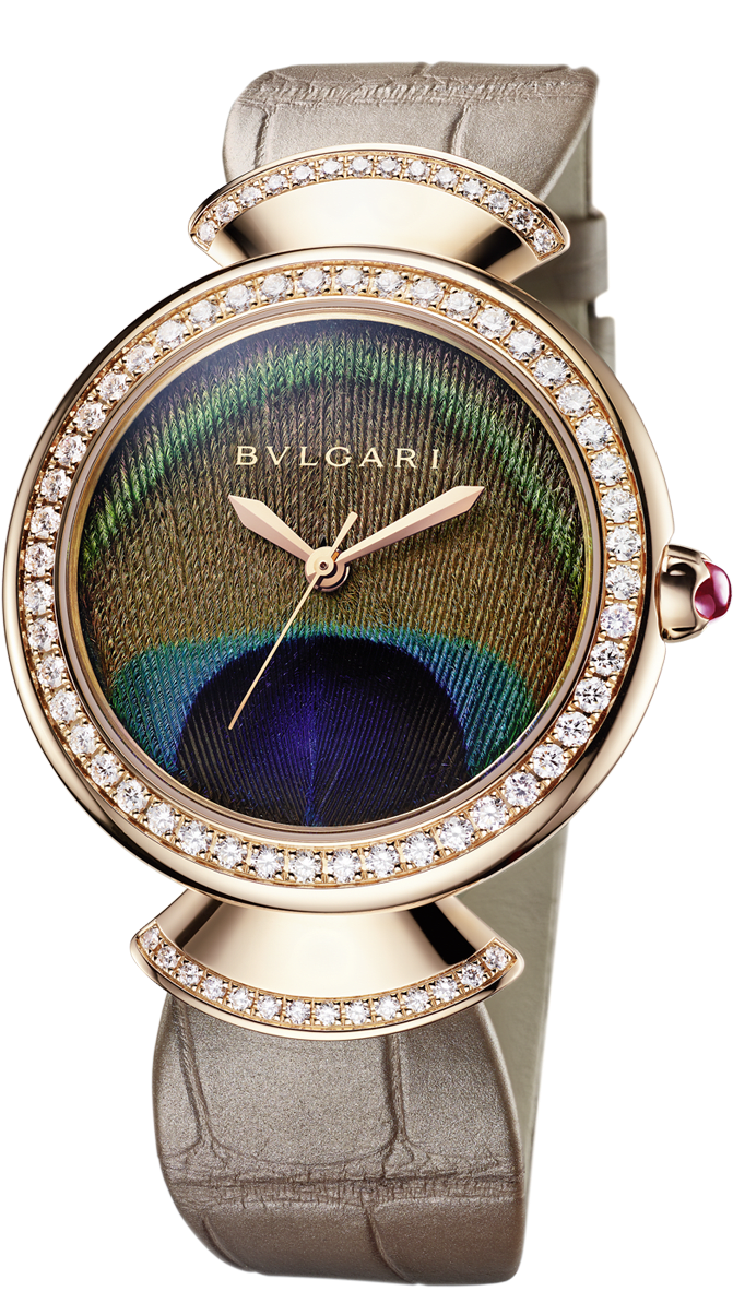 Luxury Watchwith Peacock Feather Design