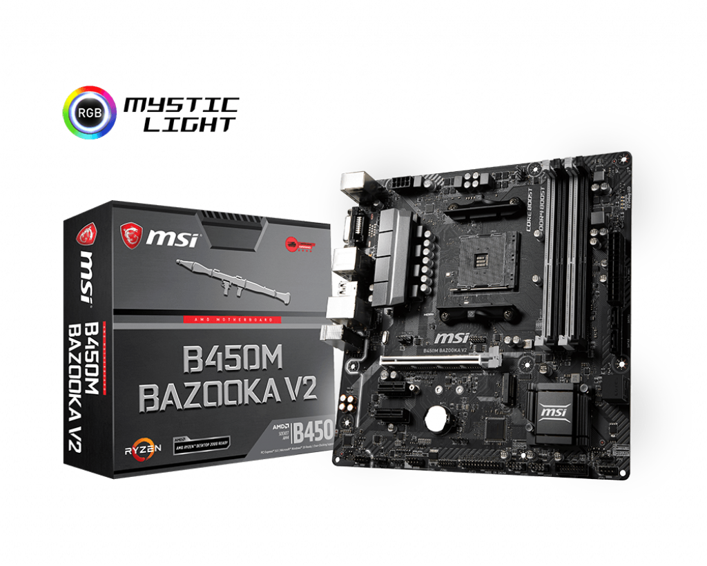 M S I B450 M B A Z O O K A V2 Motherboard