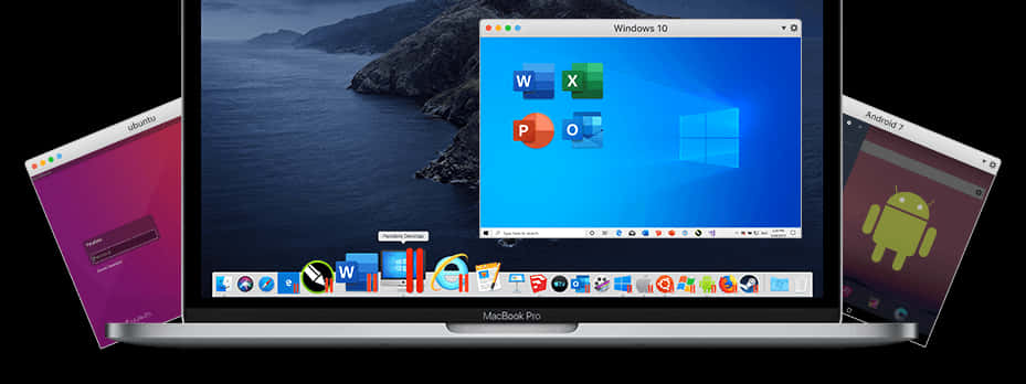 Mac Book Pro With Windows10 Emulator And Android Tablet