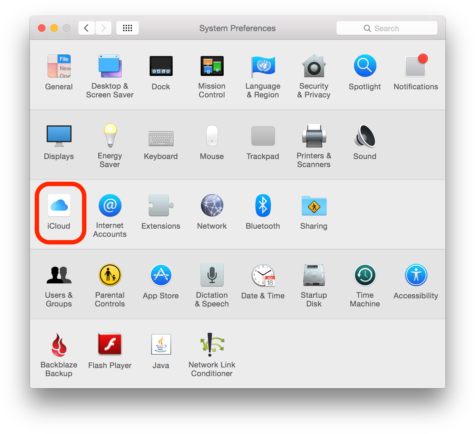 Mac Book System Preferences Window