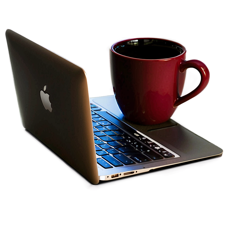 Macbook And Coffee Png 05062024