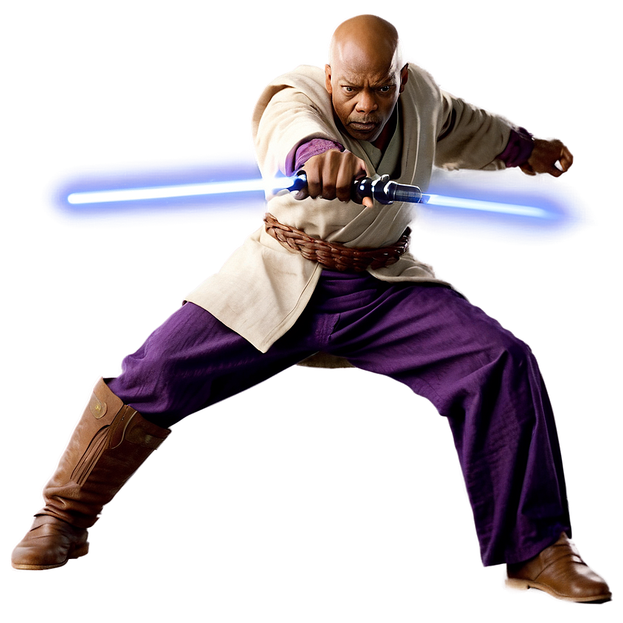 Mace Windu Battle Stance Png Yvn87