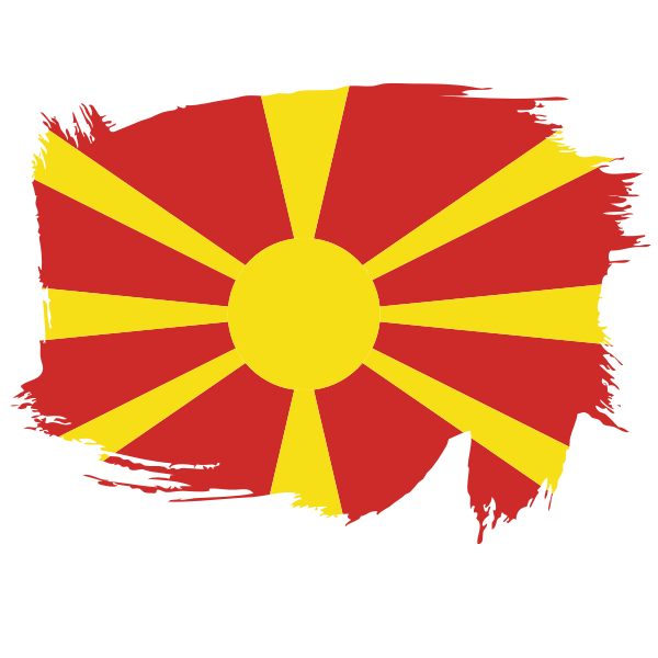 Macedonian Flag Brushstroke