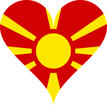 Macedonian Flag Heart