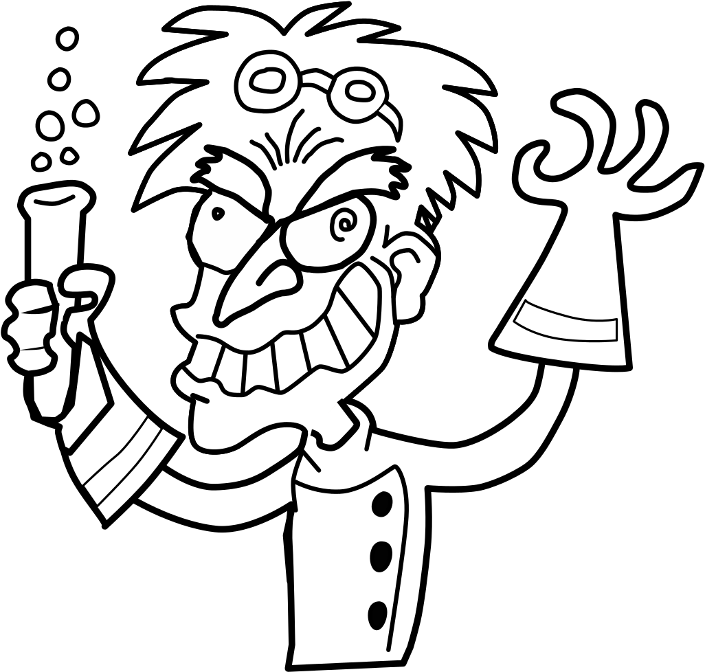 Mad Scientist Cartoon Character