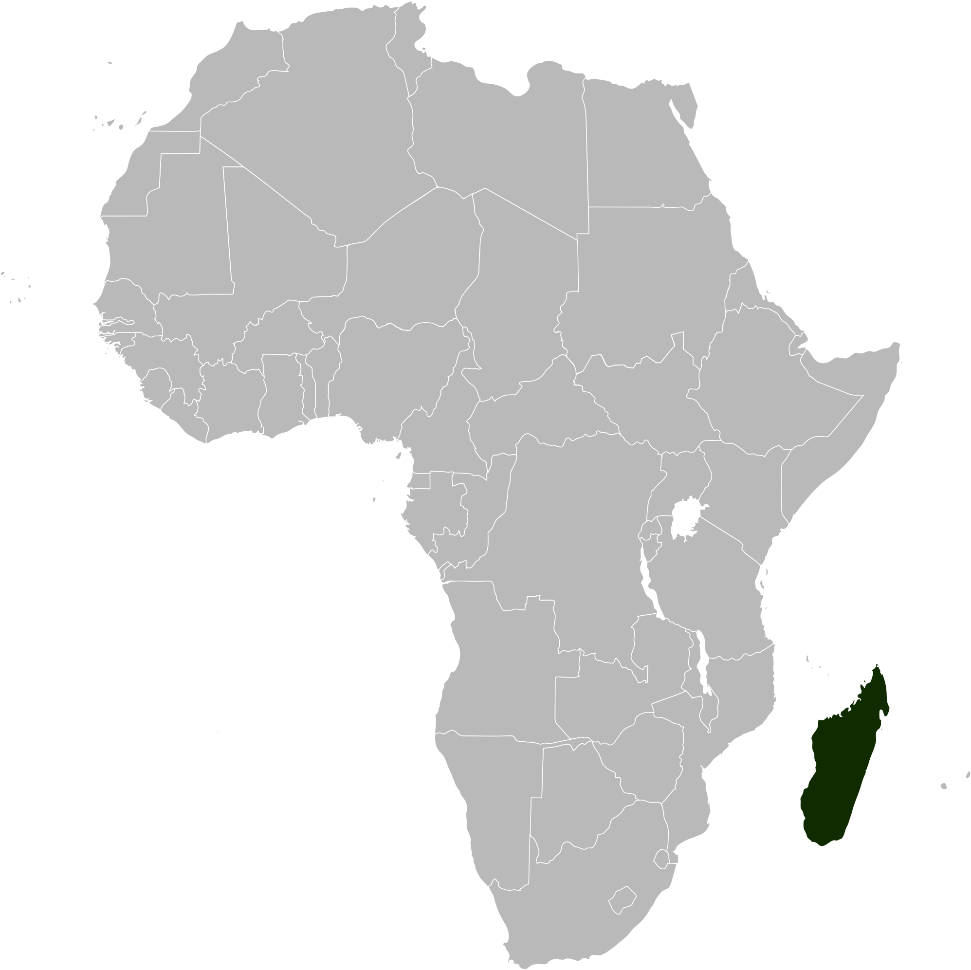 Madagascar Map Highlighted