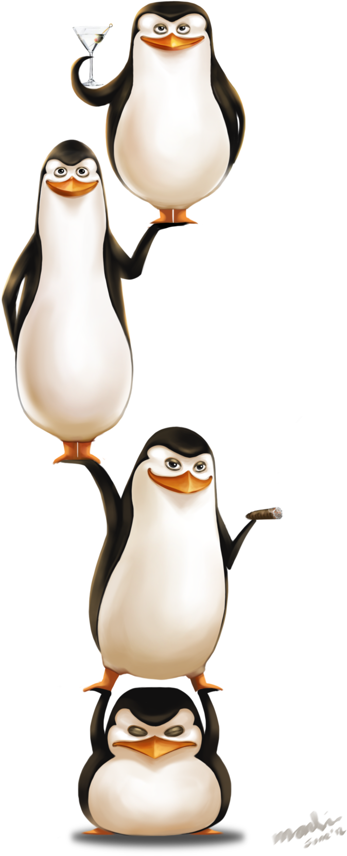 Madagascar Penguins Character Stack
