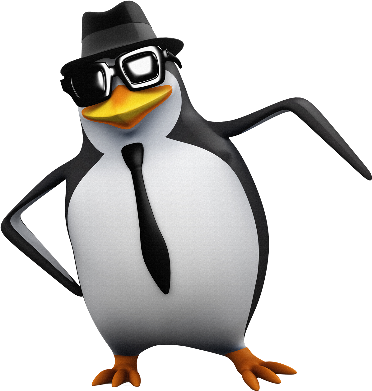 Madagascar Penguinwith Hatand Tie