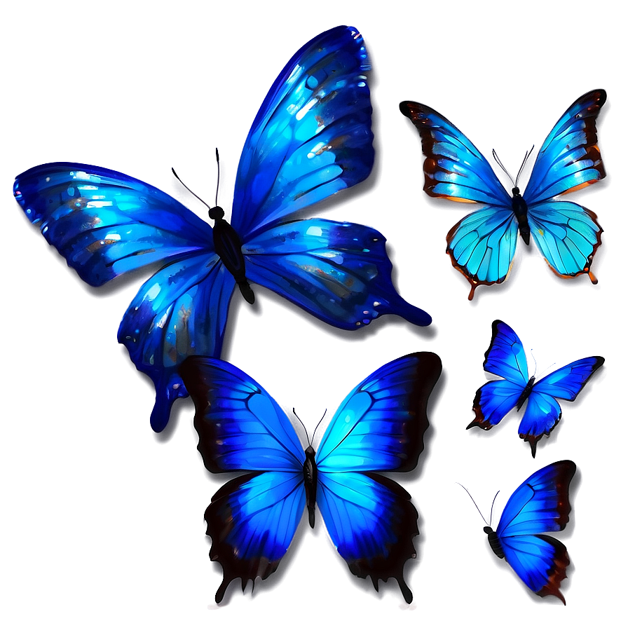 Magical Blue Butterflies Png Alr