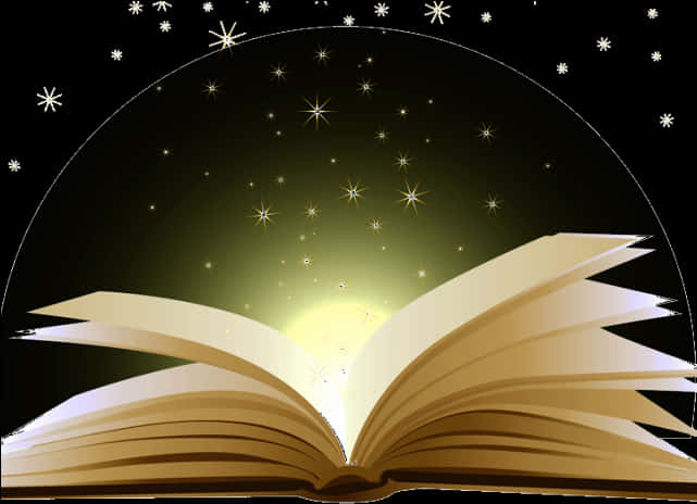 Magical Open Book Night Sky