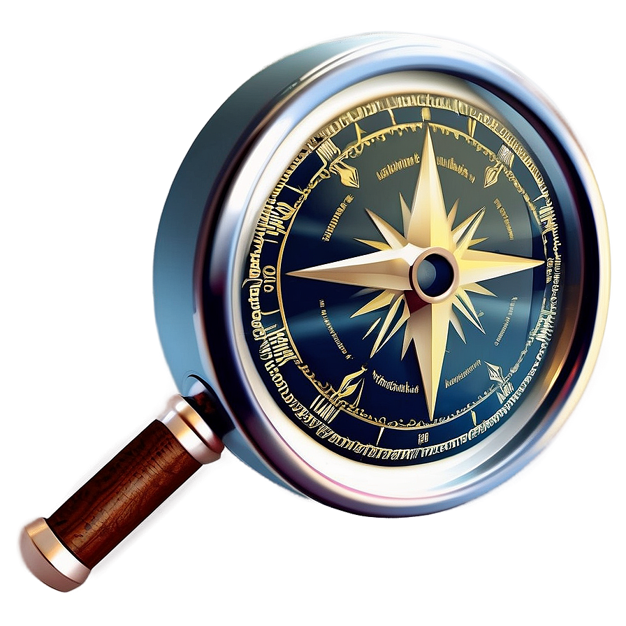 Magnifying Glass With Compass Png 05042024