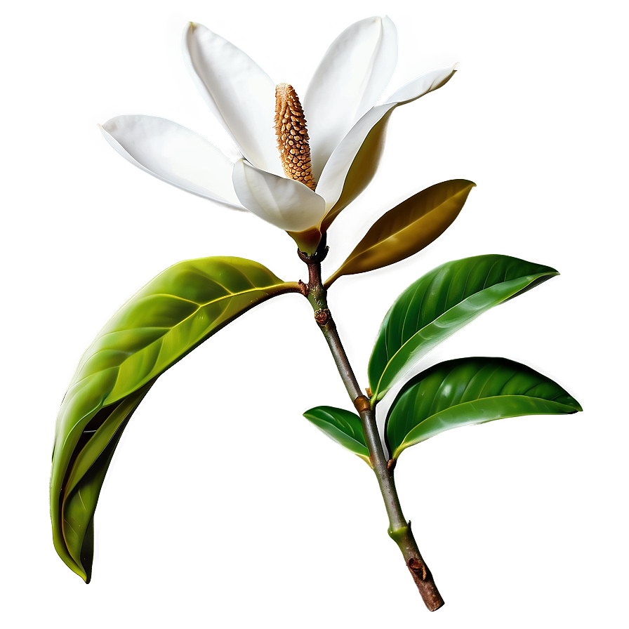 Magnolia Flower With Leaves Png Vap