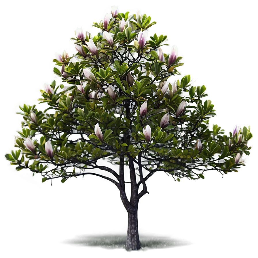 Magnolia Tree In Foggy Morning Png Btk