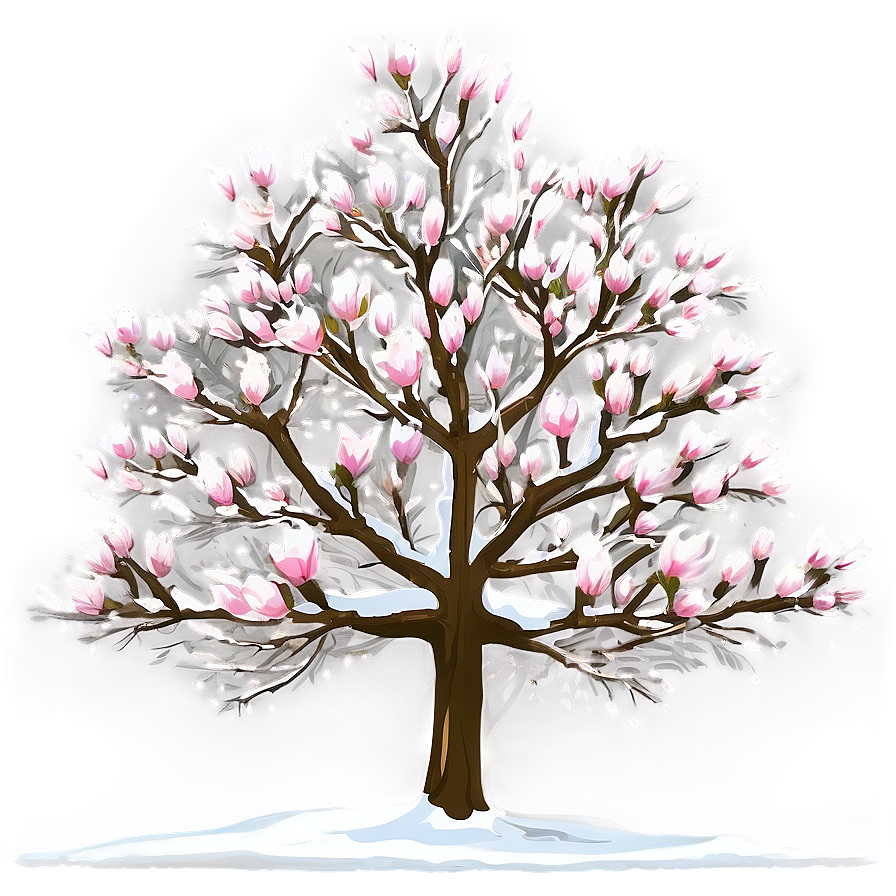 Magnolia Tree In Snow Png Sfm89