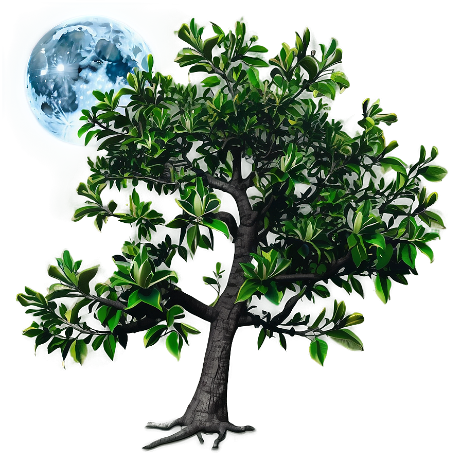 Magnolia Tree Under Moonlight Png Xru62