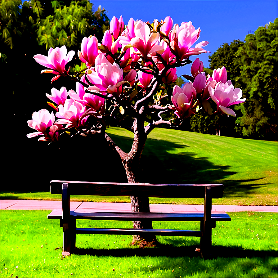 Magnolia Tree With Bench Underneath Png Arv