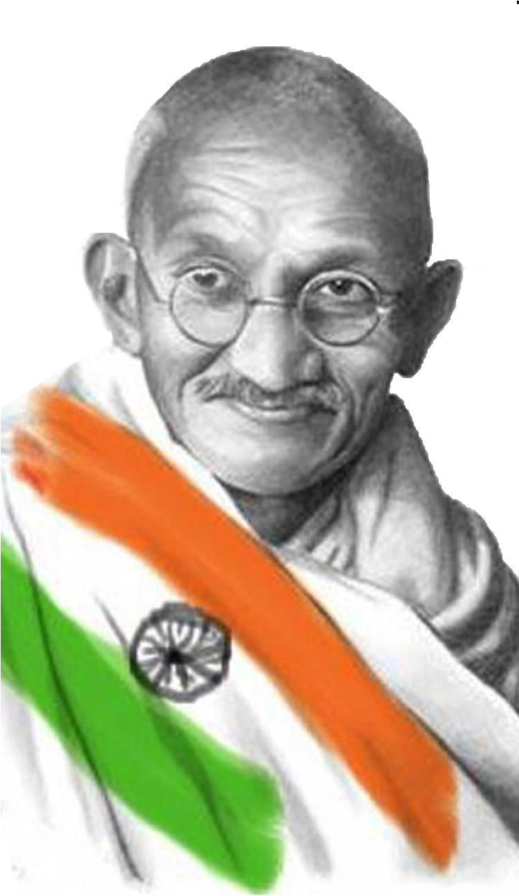 Mahatma Gandhi Portraitwith Indian Flag