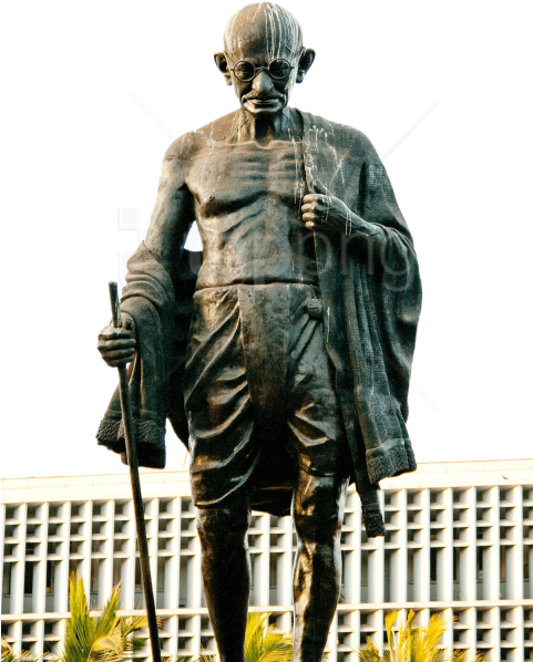 Mahatma Gandhi Statue Silhouette