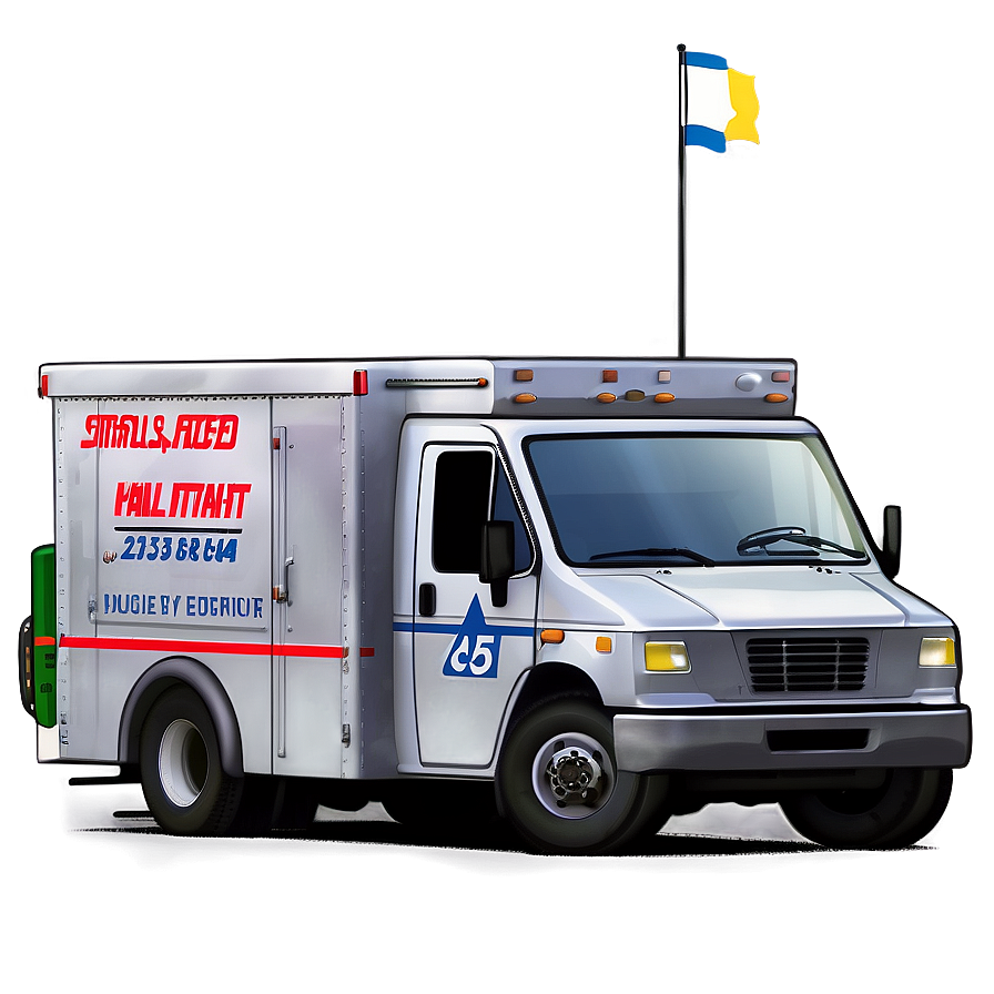 Mail Truck With Driver Png 4