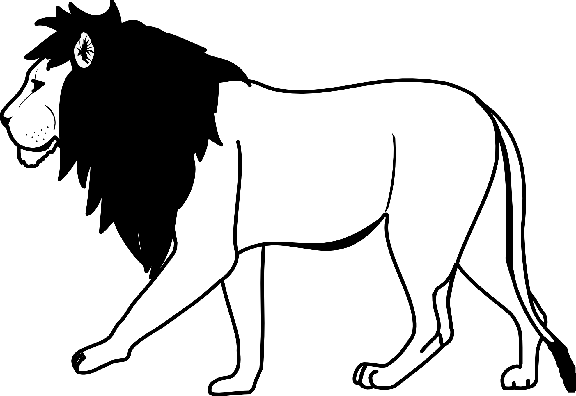 Majestic Black Maned Lion Illustration