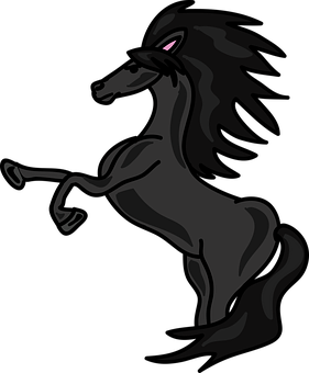 Majestic Black Stallion Illustration