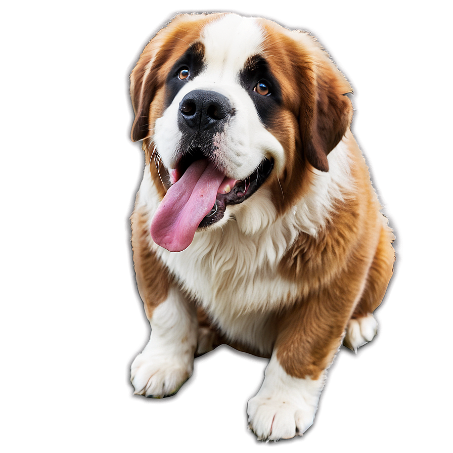 Majestic Saint Bernard Portrait Png Fgr52