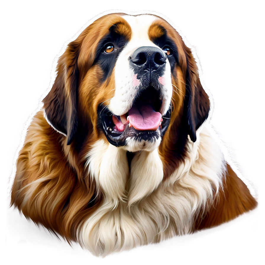 Majestic Saint Bernard Portrait Png Hiq21