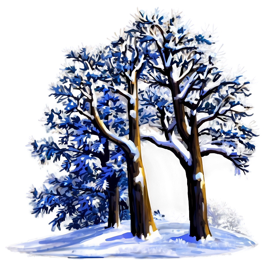 Majestic Snow Trees Png Sif75