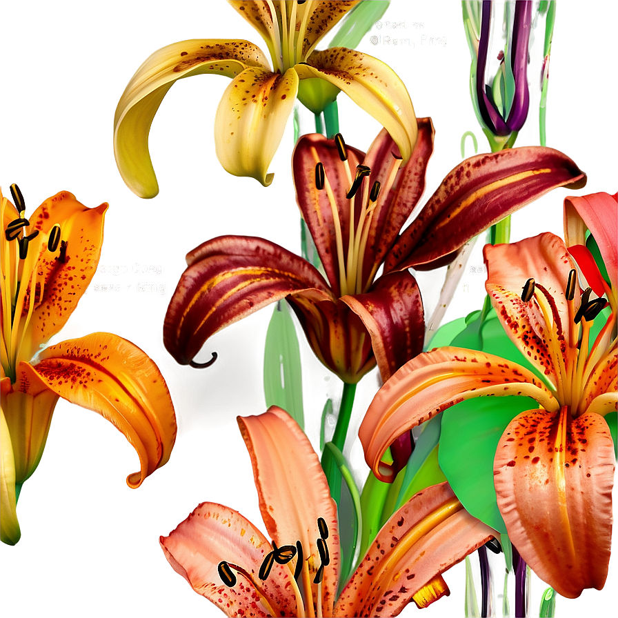 Majestic Tiger Lilies Png Mro